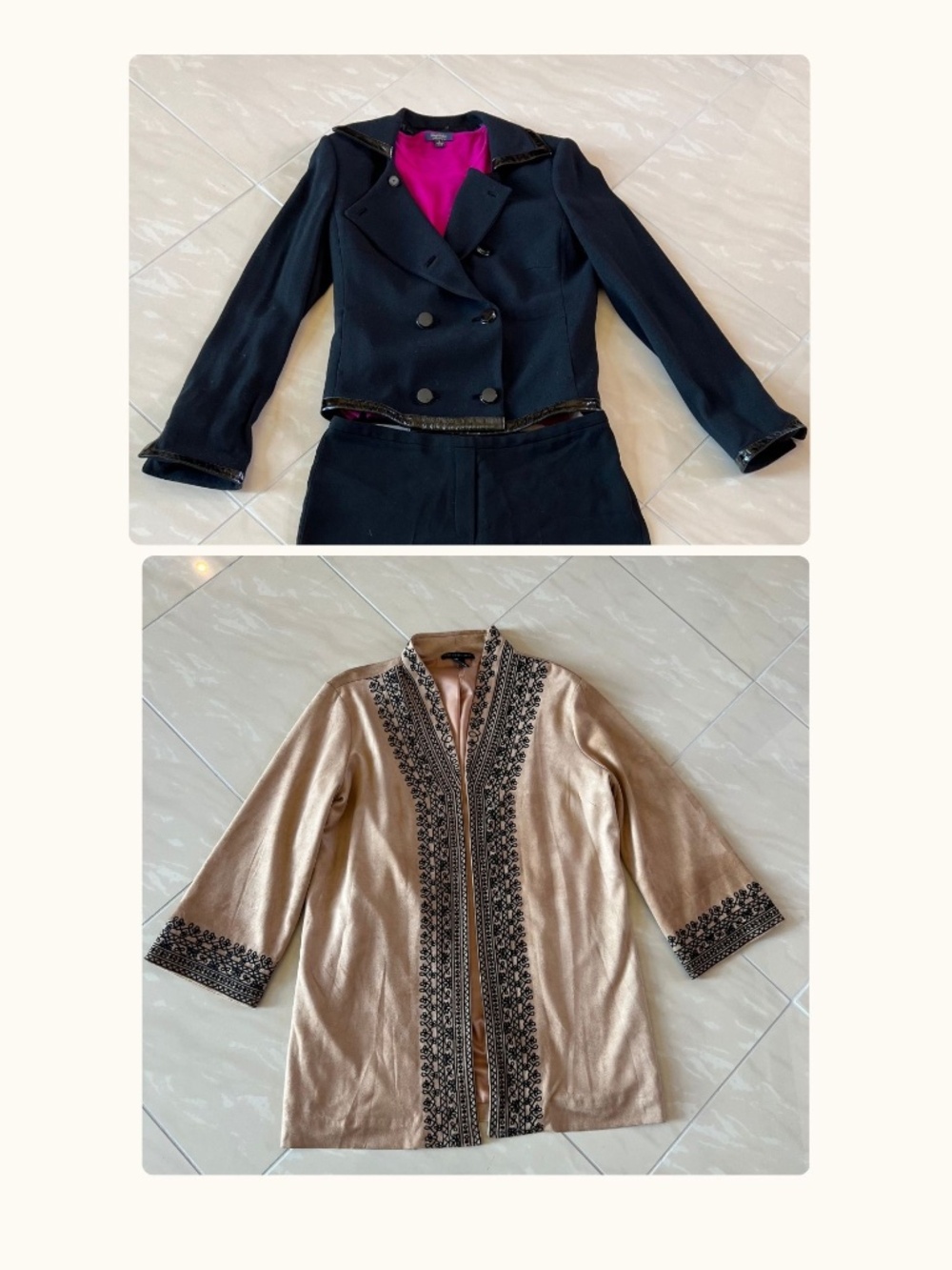 Elie Tahari & Joan Vass 2 piece signature jackets size M